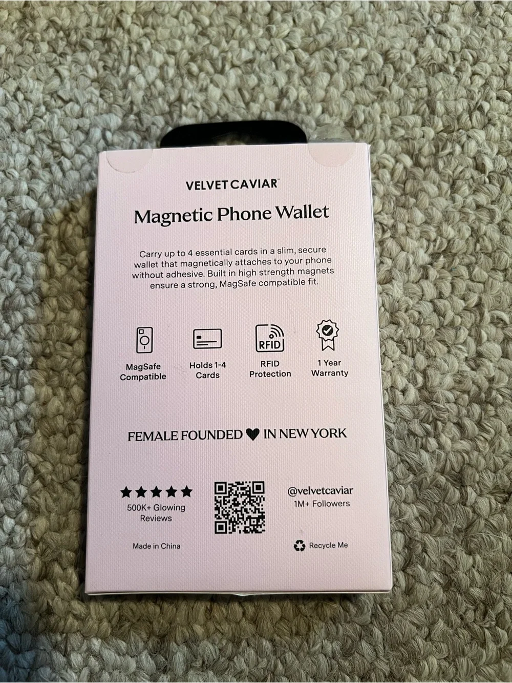 Velvet Caviar Checkerboard Magnetic Phone Wallet in Pink and Black